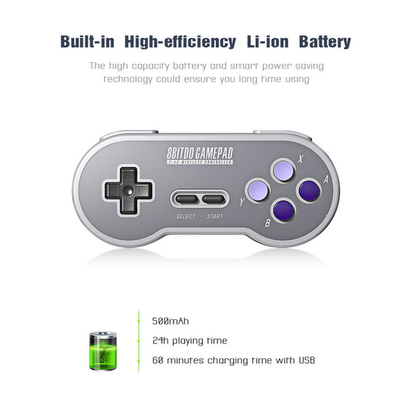 2018 Hot 8Bitdo SF30 SN30 2.4G Wireless Gamepad Retro Controller with 2.4G NES Receiver USB-C Wireless Game Pad for SNES Classic Edition