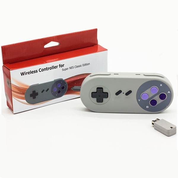 2018 Wireless Controller for Super Nes Mnini Classic Edition Purple Button 2.4G Wireless Gamepads Receivers for SNES Mini Free DHL