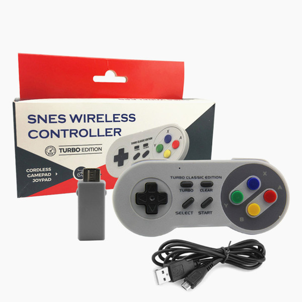 2018 Hot 2.4G Wireless Gamapad Controller for SNES NES Wii Classic mini Edition Console Game Joystick Gamapads Free DHL