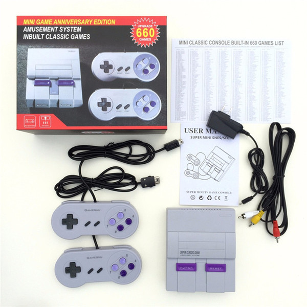 Good Quality Super Mini Classic Video Game Console 400 660 Classic Retro Games Game Console For SFC NES Game Player DHL Free shipping