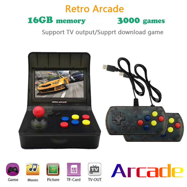 New RETRO ARCADE Portable Mini Handheld Game Console 16GB 4.3 inch 64bit can store 3000 Games Family Game Console with retail box