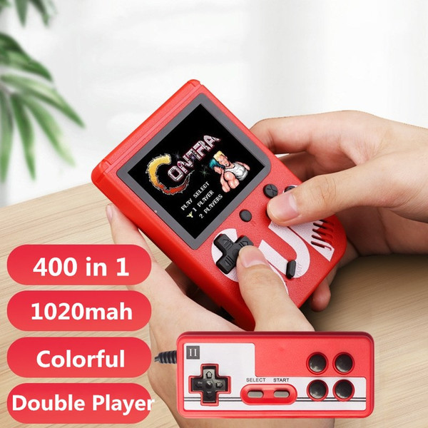 Mini Doubles Handheld Game Console Retro Portable Video Game Console Can Store 400 Games 8 Bit 3.0 Inch Colorful LCD Cradle Design