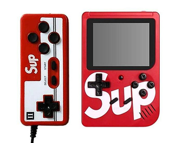 Mew SUP Mini Doubles Handheld Game Console Retro Portable Video Game Console Can Store 400 Games 8 Bit 3.0 Inch Colorful LCD Cradle Design