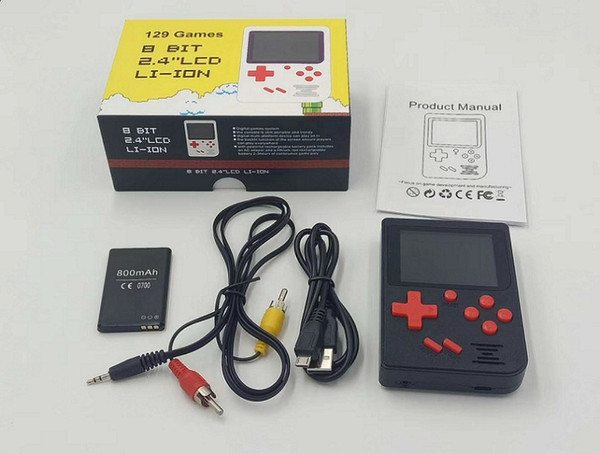 129-in-1 Retro FC Portable Mini Handheld Pocket Game Console, TFT Screen, Texture Surface, Support TV Out, Best Kids Gift, free DHL