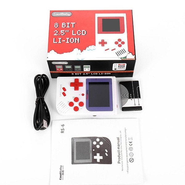 CoolBaby RS-6 Mini Handheld Game Consoles Portable Retro Mini Game Console 8 Bit Color LCD 2.5 Inch game player For NES Gameee with box