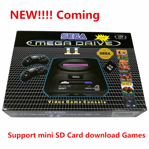 For SEGA PAL version Game console bulit in 9 games Support Mini SD Card 8GB download Games cartridge MD2 TV Video Console 16bit