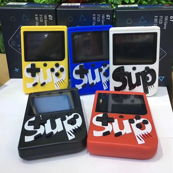 SUP Mini Handheld Game Console sup plus Portable Retro 8 bit 168 300 in 1 FC 129 AV GAMES Color LCD Player DHL