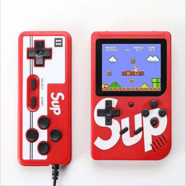 SUP Mini Doubles Handheld Game Console Retro Portable Video Game Console Can Store 400 Games 8 Bit 3.0 Inch Colorful LCD Cradle Design