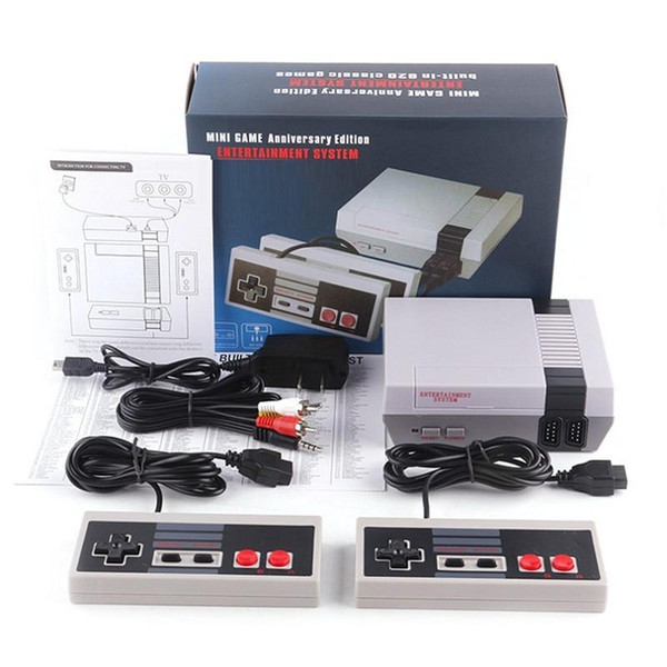 Hot Selling Mini TV Video Entertainment System 620 500 Game Console For NES Games Wth Controllers Retail Box Packaging