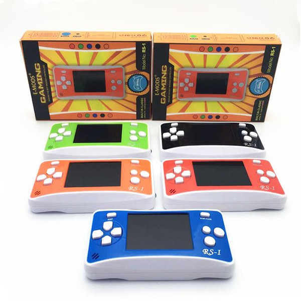 50pcs RS-1 Handheld Game Consoles Mini Protable Game Players Color Video Game Children Gifts Classic Games Box