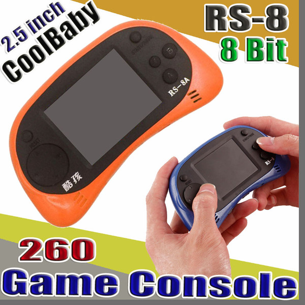 RS-8 Video Game Console 8 Bit 2.5 inch Portable Handheld Game Player Tetris Different Games Children's Game Color