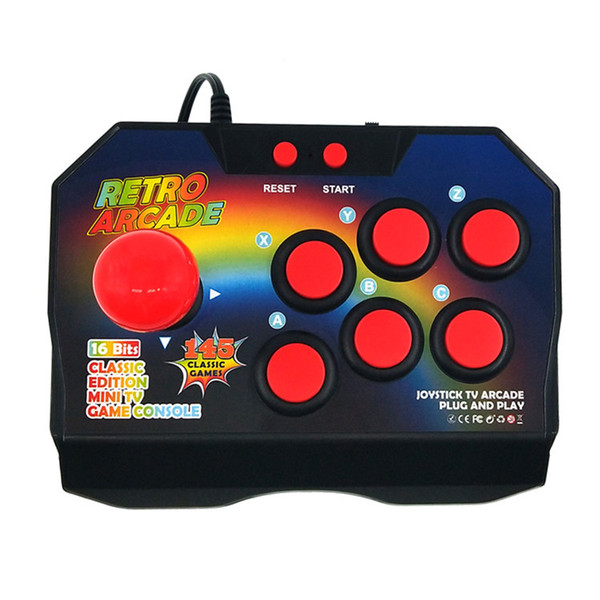 New Retro Joystick Video Game Consoles 16 Bit With 145 Arcade Games ABS Console Players Stick Controller Console AV Cable