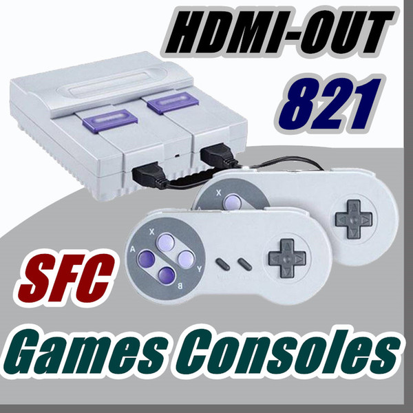 Free DHL HDMI Out TV Game Console can store 821 games Video Handheld for SFC games consoles with retail boxs T-JY