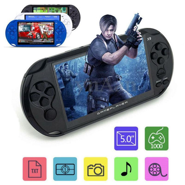 X9 Rechargeable 5.0 inch 8G Handheld Retro Game Console Video MP3 Player Camera