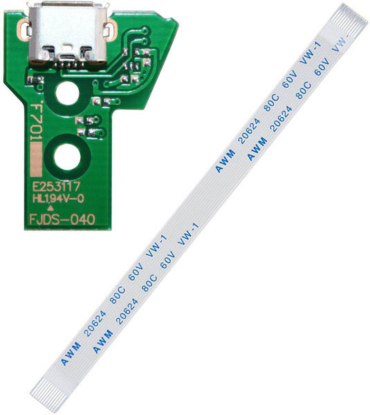 USB Charging Port Socket Board For PS4 Controller Charger Board JDS 001 011 030 040 with 12 14 Pin Flex Ribbon Cable DHL FEDEX EMS FREE SHIP