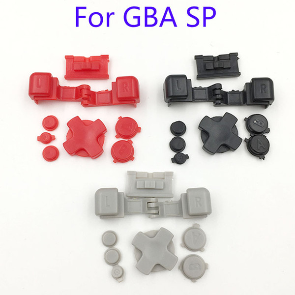 Plastic Full Button Set For GBA SP A B Select Start Power On Off L R Buttons D Pad Key DHL FEDEX EMS FREE SHIPPING