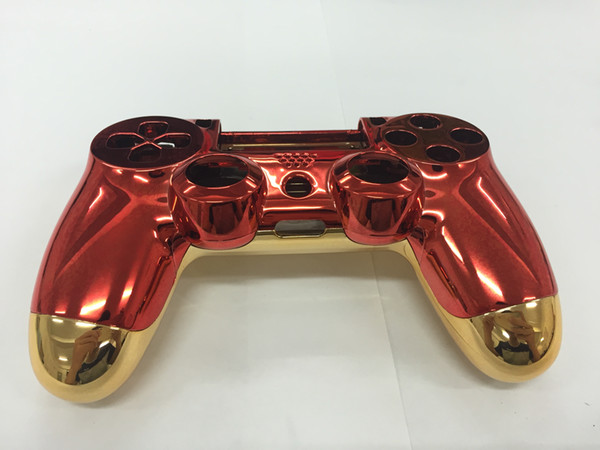 New for Iron Man Version for Playstation PS4 Controller Housing Shell Case Cover Red Front+Gold Back Shell With Full Set Buttons