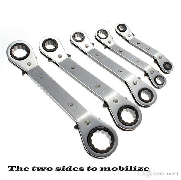 Hot new 5pc Metric Offset Double Ring Wrench Spanner Reversible Ratchet Handle Wrench Metric Hand Tool 6mm to 21mm