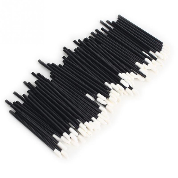 50 Pcs/Set Soft Disposable Lip Makeup Applicator Brush Wand Lipstick Brushes Pink Black