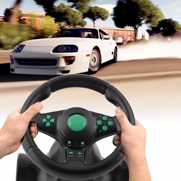 Freeshipping 180 Degree Rotation Gaming Vibration Racing Steering Wheel With Pedals For XBOX 360 For PS2 For PS3 PC USB Car Steering Wheel