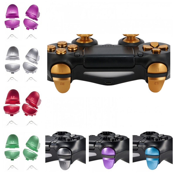 8 Colors Metal Aluminum L1 R1 L2 R2 Trigger Buttons for PS4 Controllers JDM001 JDM011 Alloy Button with Springs DHL FEDEX EMS FREE SHIPPING