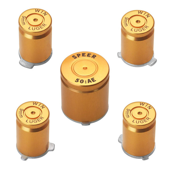 aluminium alloy Metal Bullet Button 9mm Luger ABXY and Speer Guide Buttons set for xbox 360 controller DHL FEDEX EMS FREE SHIPPING