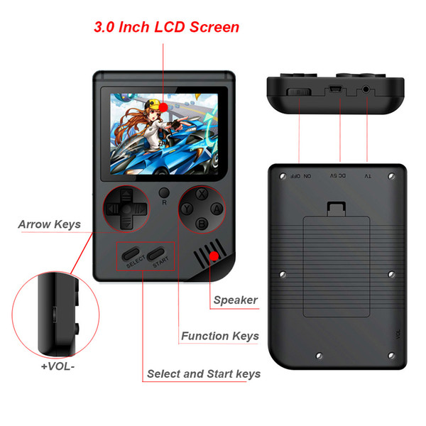 New SUP Handheld Mini Game Console 400 300 168 in 1 Retro 8 Bit Games Nostalgic Style Portable Mini Game Player with Color Screen