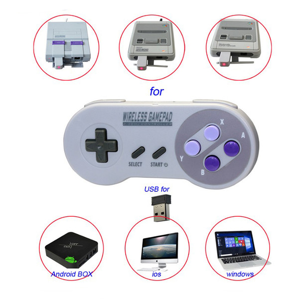 Wireless Gamepads USB NES/SNES Super 2.4GHZ Joypad Gaming Controller for Nintendo Classic Console remote Accessories