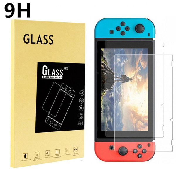 For Nintendo Switch Tempered Glass HD Anti-Scratch Glass Screen Protector Guard Film 9H 2.5D 0.26MM With Retail Pakage