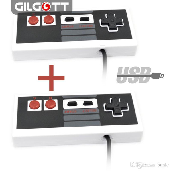 2PCS/LOT Classic NES FC Style Wired USB Game Controller Gamepad for PC Windows and Mac