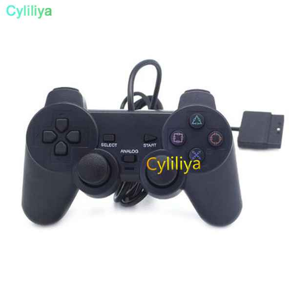 50X Hot selling Wired Controller For PS2 Double Vibration Joystick Gamepad Game Controller For Playstation 2 M-JYP