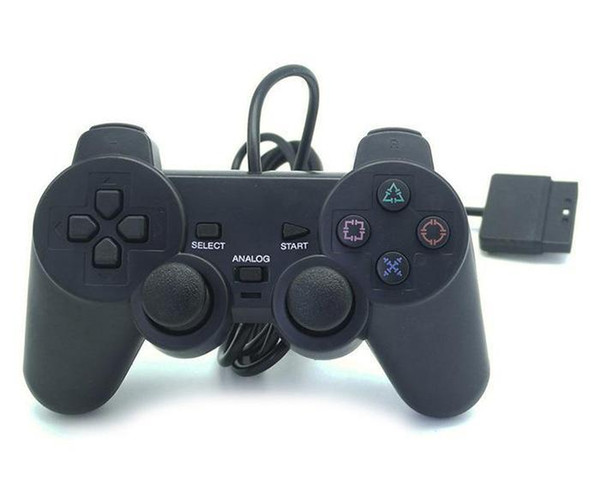 100X Hot selling Wired Controller For PS2 Double Vibration Joystick Gamepad Game Controller For Playstation 2 M-JYP