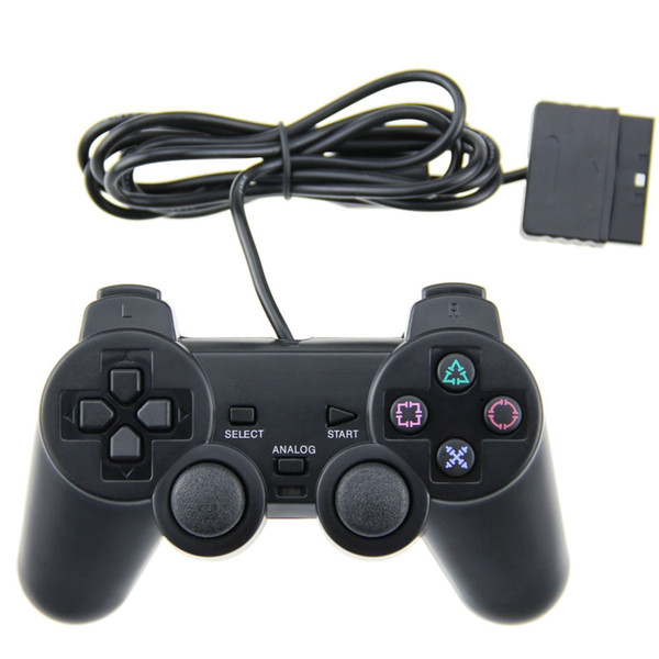 High Quality PS2 Wired Controller Double Vibration for PS2 PlayStation2 Black Wholesale DHL Free Shipping