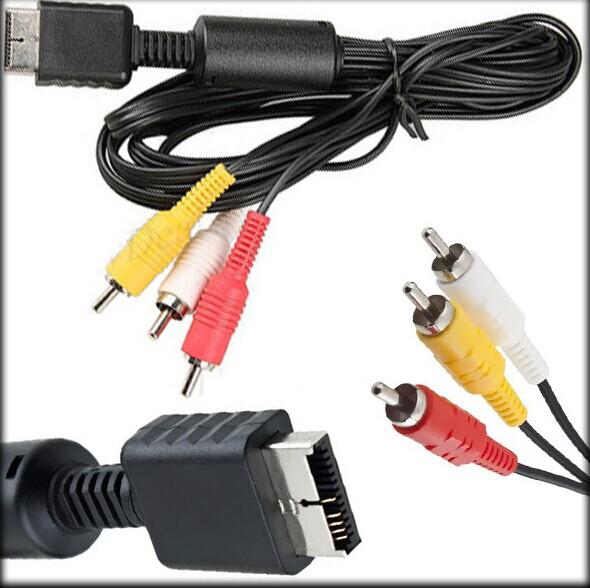 AV Audio Video Cable Cord New For Sony PlayStation PS2 PS3 Console System DHL FEDEX FREE SHIPPING