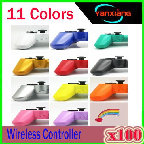 100pcs 2018 New PS3 controllers Wireless Controller Game Controllers Double Shock for PS3 portable video game palyer Game Console YX-PS3-11