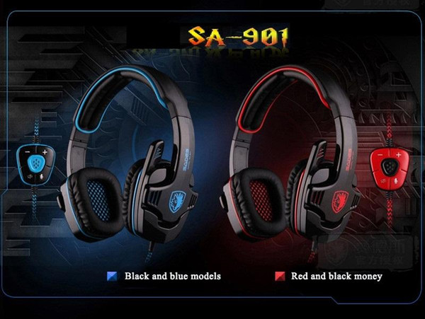 WholesaleSADES SA-901 Fone De Ouvido 7.1 Surround Sound Headset Gamer With Mic Remote Control USB Stereo Bass Earphone for PC Gamer