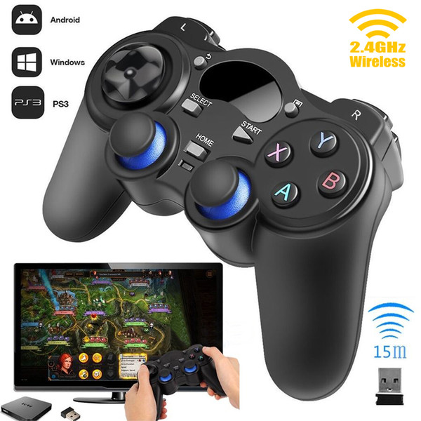 2.4GHz Wireless Game Controller Universal TV Computer Video Games Gampad with USB Wireless Revceiver Black for Xbox360/PS3