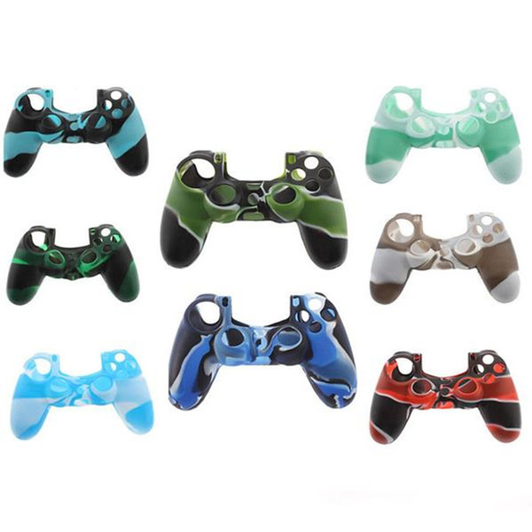 Soft Silicone Camouflage Skin Case Cover for Sony PlayStation 4 PS4 Controller DHL FEDEX Fast SHIPPING