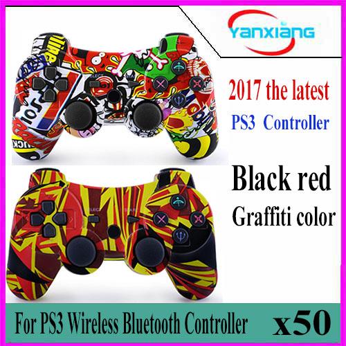 50pcs Graffiti/red 2 Colors For Wireless Bluetooth Game Controller BX-PS3-06