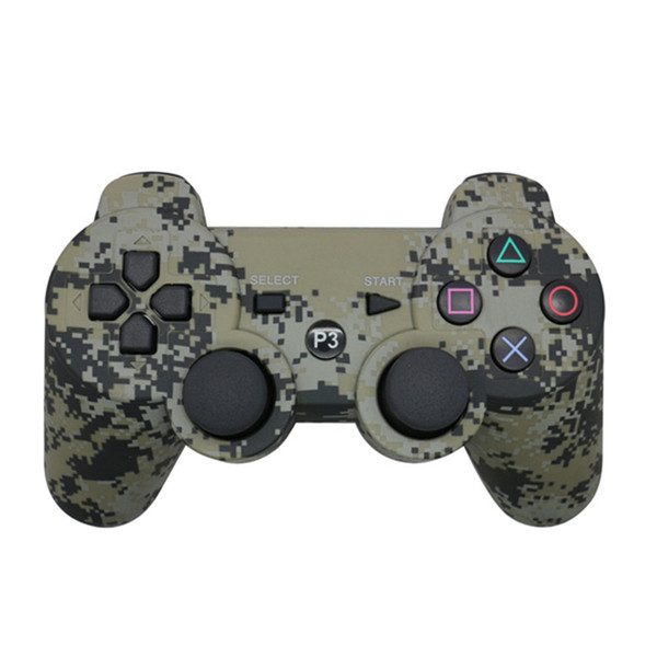 Camouflage Bluetooth Wireless Controller For PS3 SixAxis Joystick Joysticks In Blue Retail Packaging With Retail Box OTH840