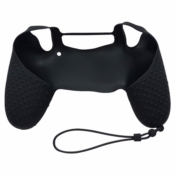 Hot Sale Silicone Rubber Skin Non-slip Grip Cover Case for Sony PS4 Controller with Lanyard High Quality 45