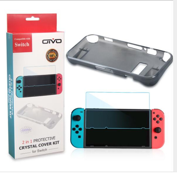 OIVO 2 in 1 Protective Case For Switch Case with Screen Protector Crystal Clear Hard Back Cover Case And Tempered Glass for Switch