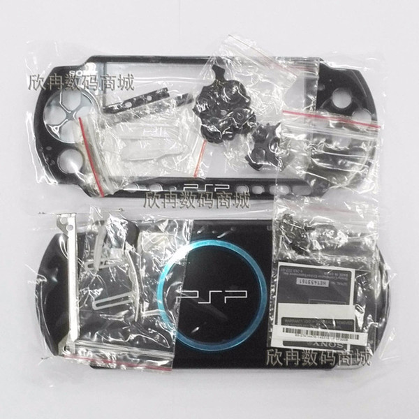 New Version for PSP3000 PSP 3000 Game Console replacement full black housing shell cover case with button kit free shipping