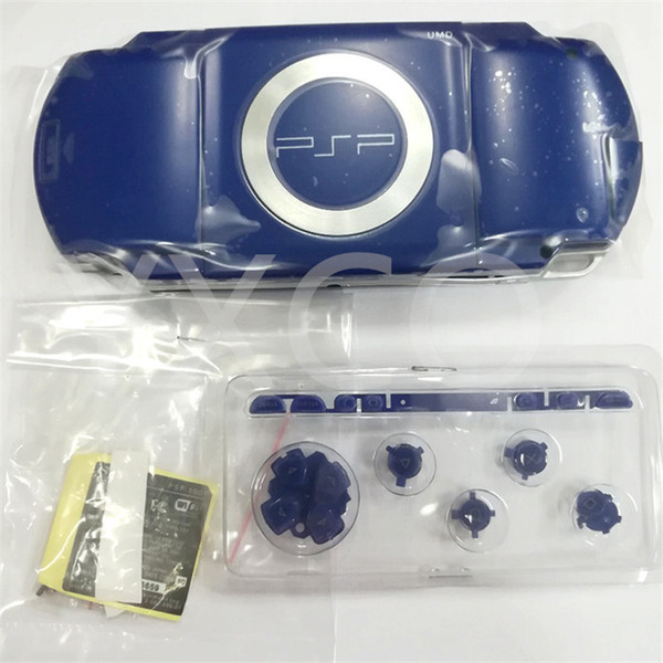 Blue color replacement full housing shell cover case with buttons kit for PSP1000 PSP 1000 Game Console Repair Parts