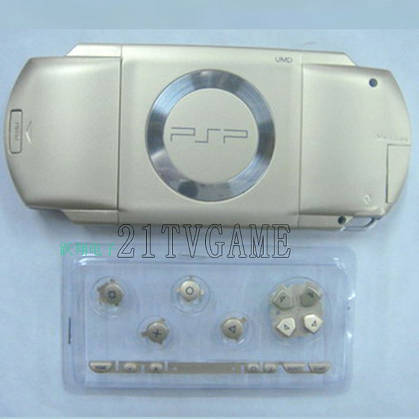 Silver color replacement full housing shell cover case with buttons kit for PSP1000 PSP 1000 Game Console Repair Parts