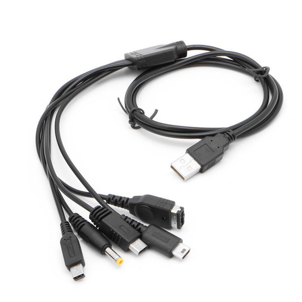 5 in 1 USB Charger Power Charging Cable for Wii U NEW 3DS LL DSi XL Dsi PSP 3000 GBA SP Game High Quality FAST SHIP