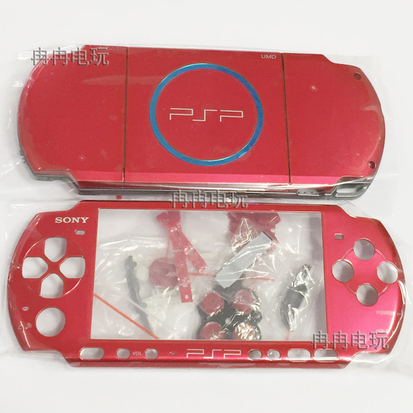 New Version for PSP3000 PSP 3000 Game Console replacement full red color housing shell cover case with button kit free shipping