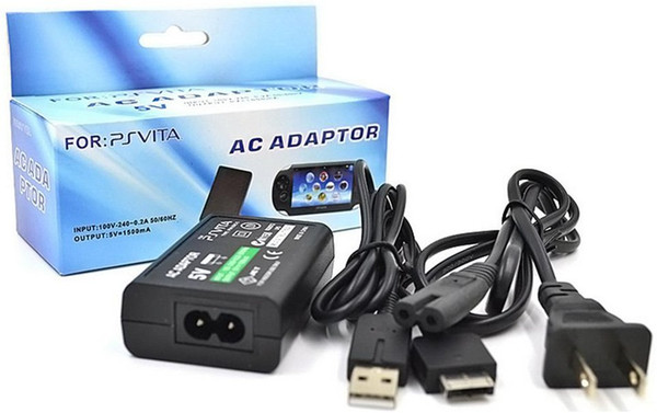 EU US Plug Home Wall Charger For Sony PS Vita PSV 1000 AC Power Adapter Supply Charger + USB Data Cable