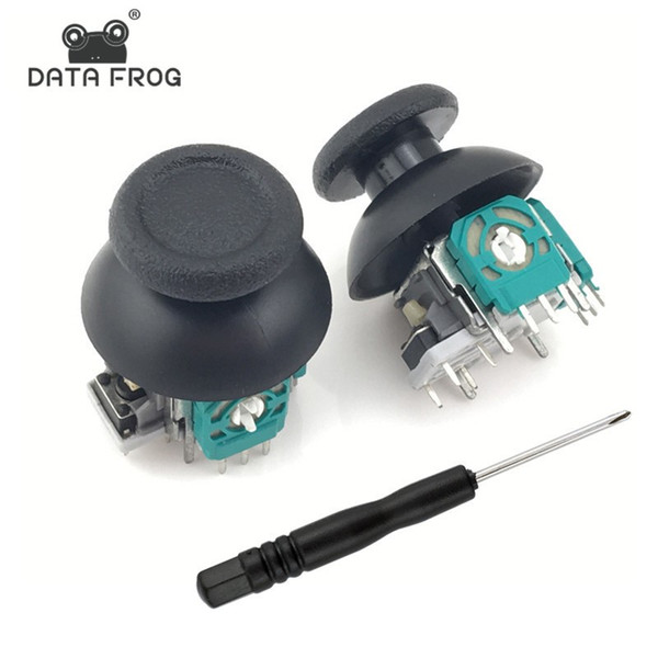 Data Frog 2 Pcs 3D Analog Axis 3D Joystick Module Potentiometer With 2xBlack Thumbsticks For Playstation 4 PS4 Controller Repair