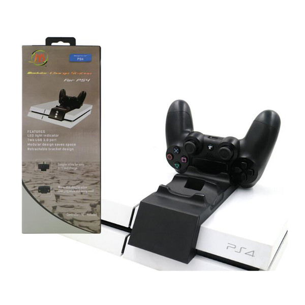 Modular Charge Station For PS4 PlayStation 4 Wireless Controller Charging Dock Black Color With Retail Packing